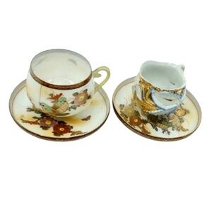 Antique Vintage  BEAUTIFUL HAND PAINTED JAPANESE CREAM & SUGAR TEA SET